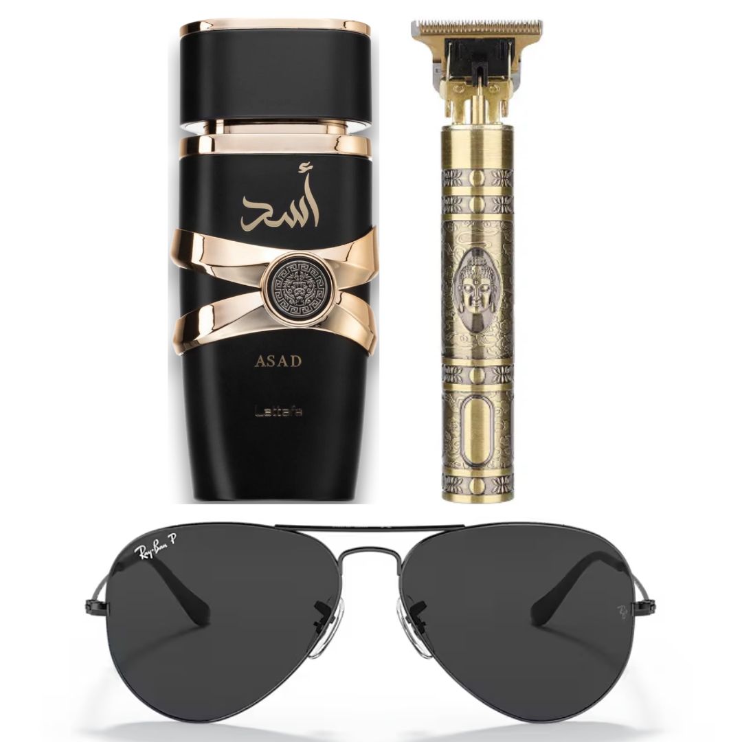 COMBO OFERTA ASAD+AFEITADORA+GAFASRAYBAN